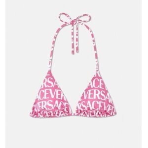 Versace Vita Logo Bikini top pink  Size 2/small NWT